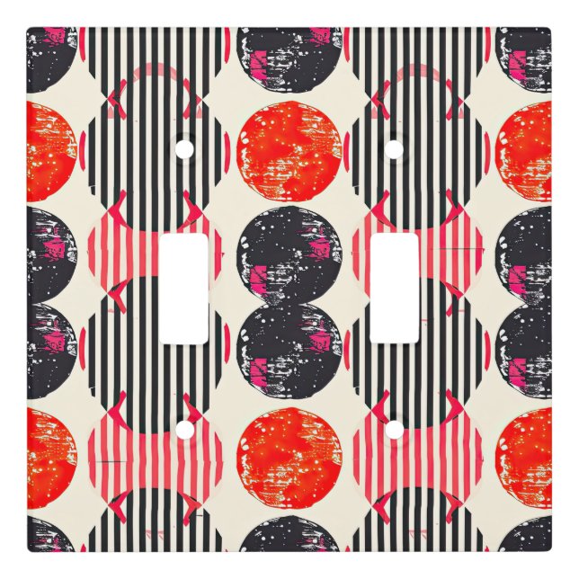 Bold Citrus Slice Stripes (7) Light Switch Cover (Front)