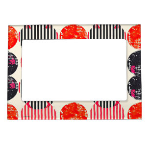 Bold Citrus Slice Stripes (7) Magnetic Frame