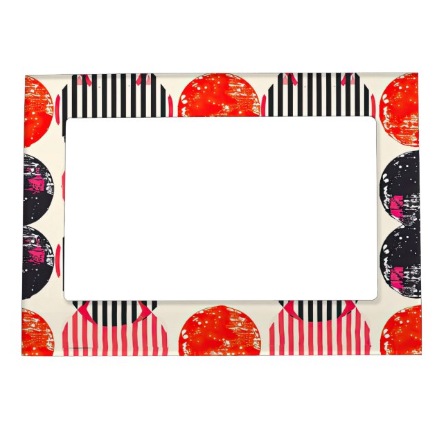 Bold Citrus Slice Stripes (7) Magnetic Frame (Front)