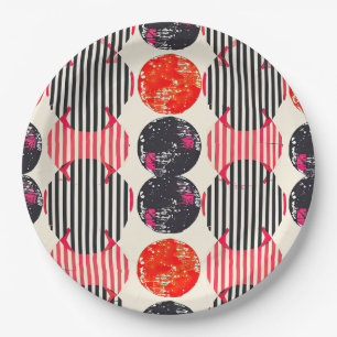 Bold Citrus Slice Stripes (7) Paper Plates