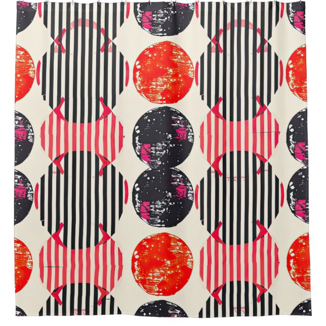 Bold Citrus Slice Stripes (7) Shower Curtain (Front)