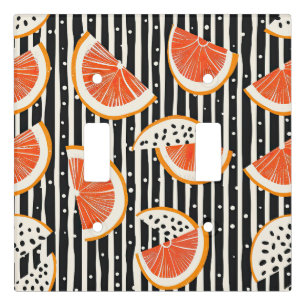 Bold Citrus Slice Stripes (8) Light Switch Cover