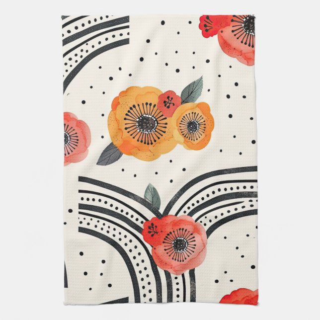 Bold Citrus Slice Stripes (9) Kitchen Towel (Vertical)