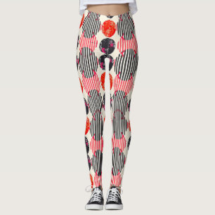 Bold Citrus Slice Stripes (9) Leggings