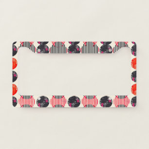 Bold Citrus Slice Stripes (9) License Plate Frame