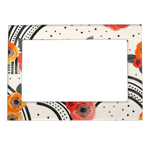 Bold Citrus Slice Stripes (9) Magnetic Frame