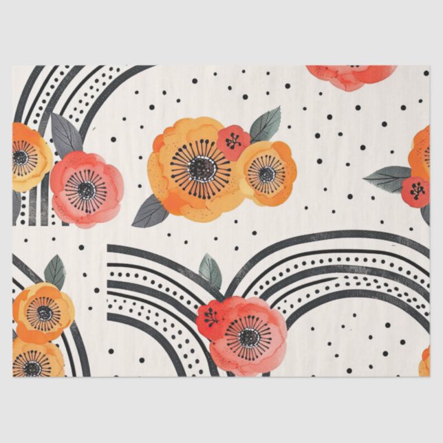 Bold Citrus Slice Stripes (9) Tissue Paper (Front)