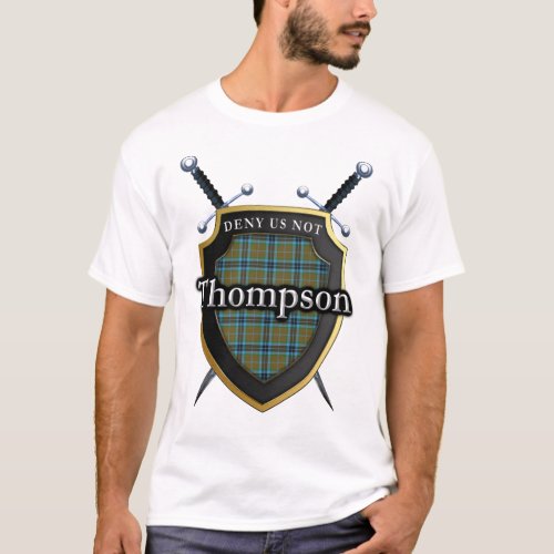 Bold Clan Thompson Tartan Scottish Shield T_Shirt