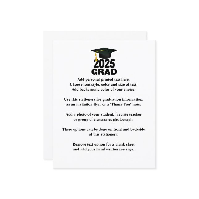 Bold Class of 2025 Graduation Announcement (Front/Back In Situ)
