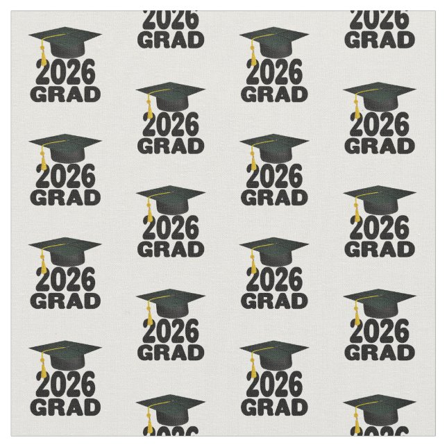 Bold Class of 2026 Graduation Fabric (Close Up)