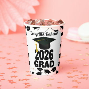 Bold Class of 2026 Graduation Paper Cups