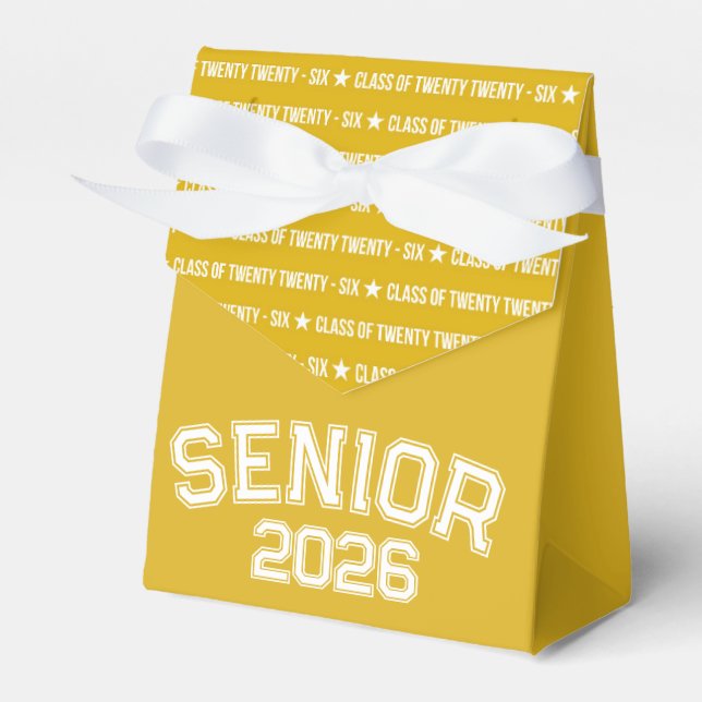 Bold Class of 2026 Graduation Pattern Favor Boxes (Front Side)