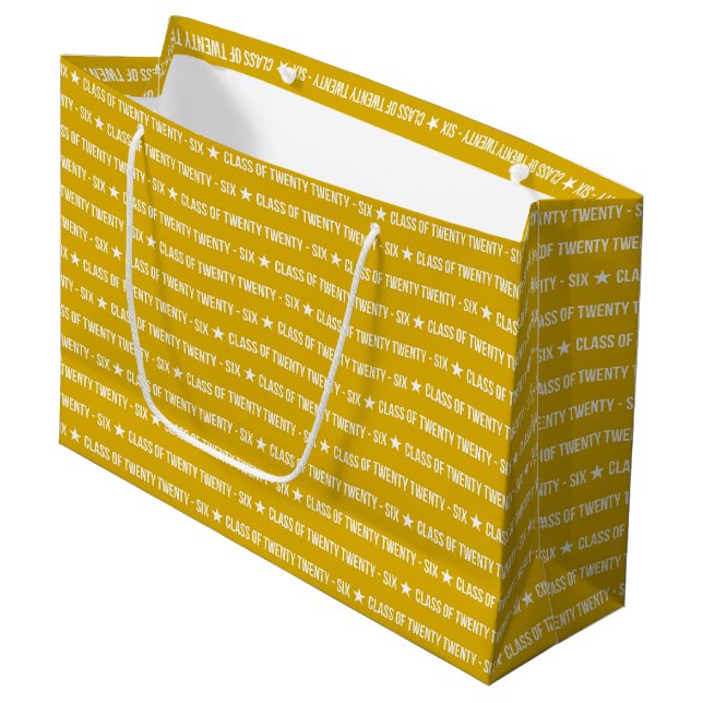 Bold Class of 2026 Graduation Pattern Large Gift Bag (Front Angled)