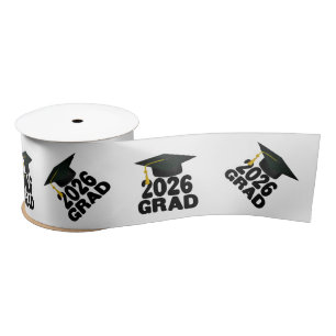 Bold Class of 2026 Graduation Satin Ribbon