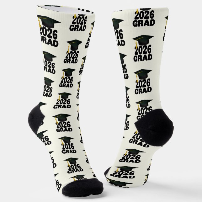 Bold Class of 2026 Graduation Socks (Angled)