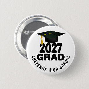 Bold Class of 2027 Graduation Button