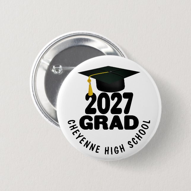 Bold Class of 2027 Graduation Button (Front & Back)