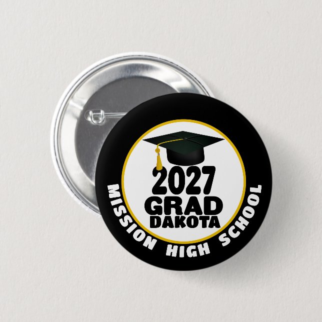 Bold Class of 2027 Graduation Button (Front & Back)