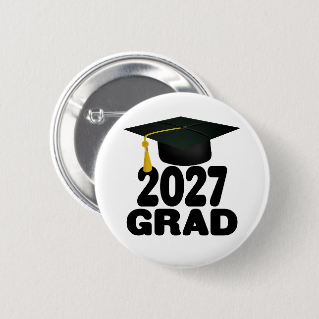 Bold Class of 2027 Graduation Button (Front & Back)
