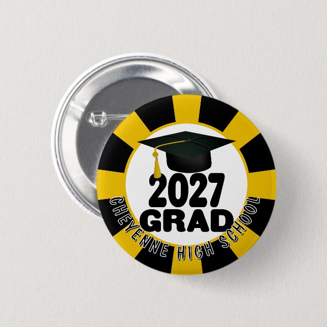 Bold Class of 2027 Graduation Button (Front & Back)