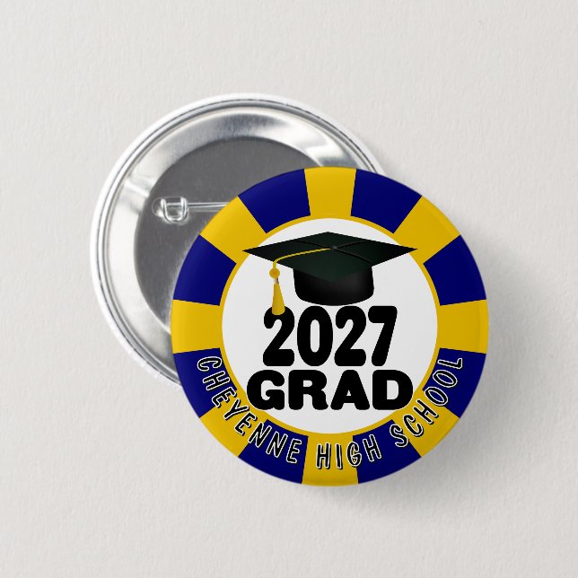 Bold Class of 2027 Graduation Button (Front & Back)