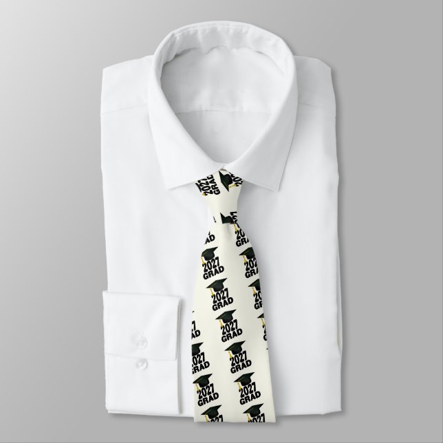 Bold Class of 2027 Graduation Neck Tie (Tied)