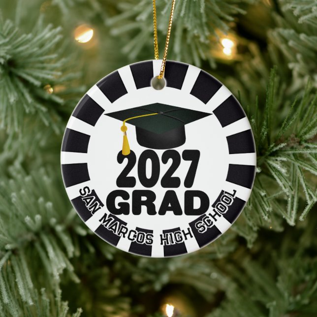 Bold Class of 2027 Photo Graduation Ceramic Ornament (Tree)
