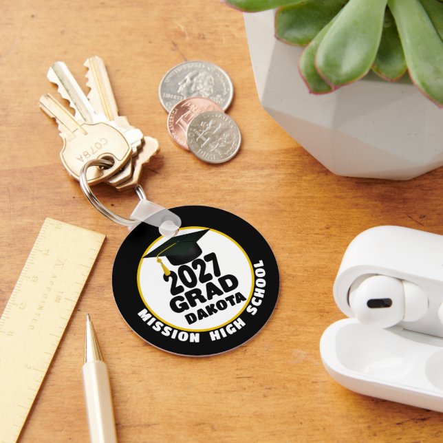 Bold Class of 2027 Photo Graduation Keychain (Desk)