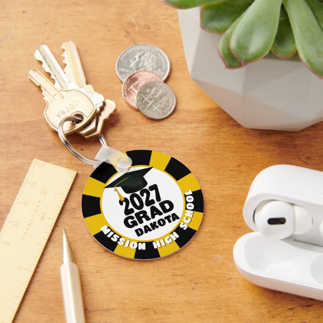 Bold Class of 2027 Photo Graduation Keychain (Desk)