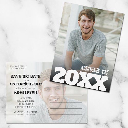 Bold Class Year Photo Graduation Save the Date Postcard