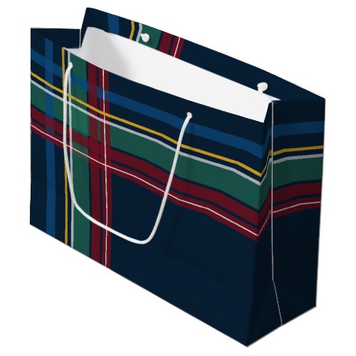 Bold classic Christmas plaid holiday Large Gift Bag