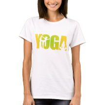 Bold, clean block letters spelling YOGA T-Shirt