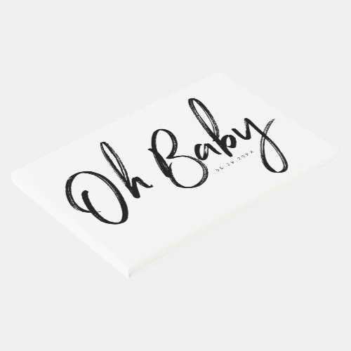 Bold Clean Modern Oh Baby Typographic Baby Shower Guest Book