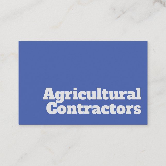 Bold & Clear Agricultural Contractors Design Business Card (Front)