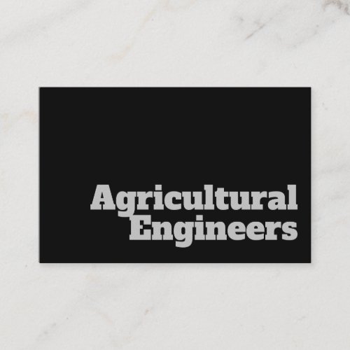 Bold  Clear Agricultural Engineers Design Business Card