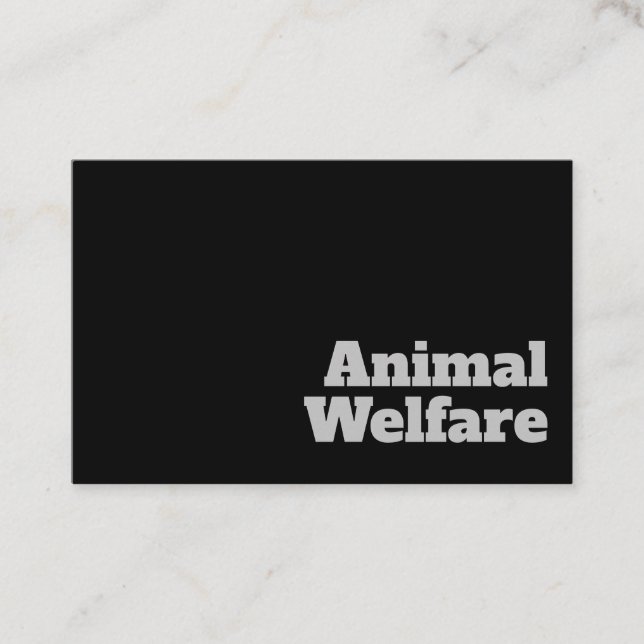 Bold & Clear Animal Welfare Design Business Card (Front)