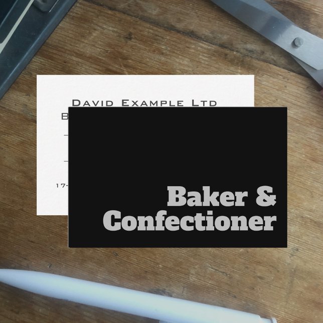 Bold & Clear Baker & Confectioner Design Business Card (Creator Uploaded)