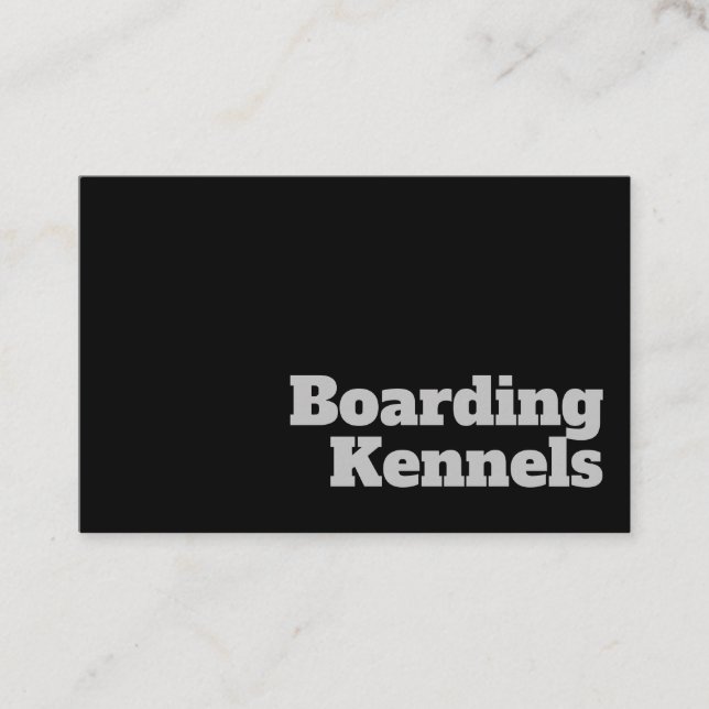 Bold & Clear Boarding Kennels Design Business Card (Front)