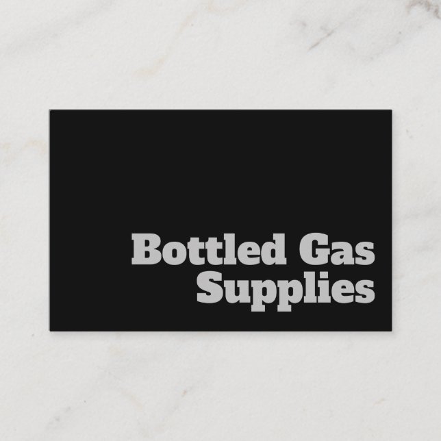 Bold & Clear Bottled Gas Supplies Design Business Card (Front)
