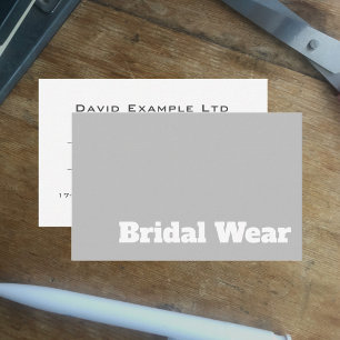 Bold & Clear Brides and Bridal Wear Design Business Card