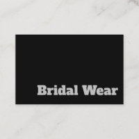 Bold & Clear Brides and Bridal Wear Design Business Card