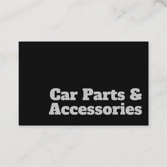 Bold & Clear Car Parts & Accessories Design Business Card (Front)