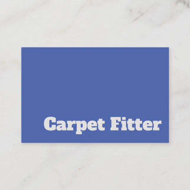 Bold & Clear Carpet Fitter Design Business Card Zazzle