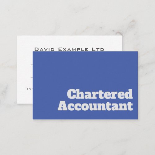 Bold  Clear Chartered Accountant Design Business Business Card