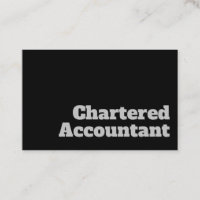 Bold & Clear Chartered Accountant Design Business Business Card