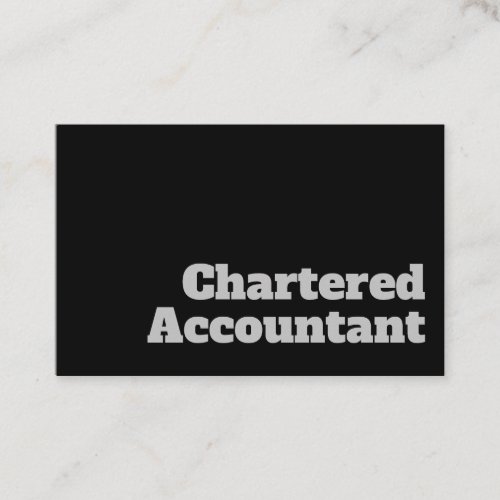 Bold  Clear Chartered Accountant Design Business Business Card