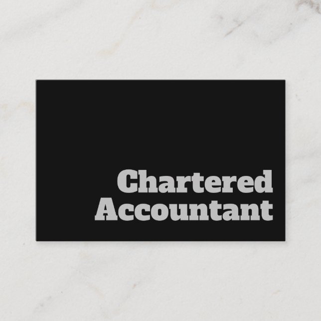 Bold & Clear Chartered Accountant Design Business Business Card (Front)