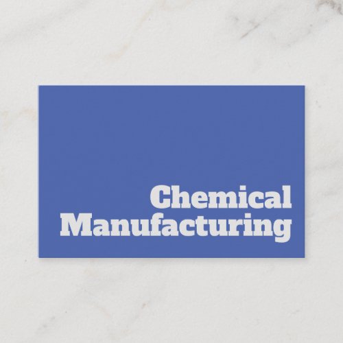 Bold  Clear Chemical Manufacturing Design Business Card