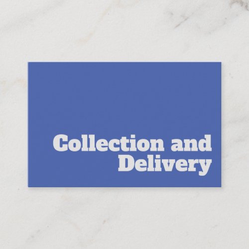 Bold  Clear Collection  Delivery Courier Design Business Card