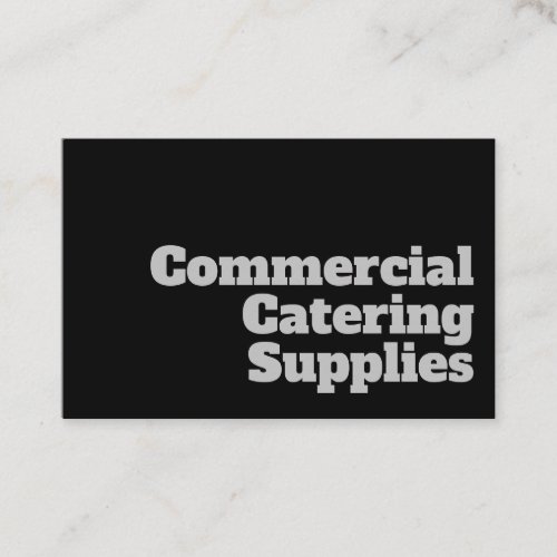 Bold  Clear Commercial Catering Supplies Design Business Card